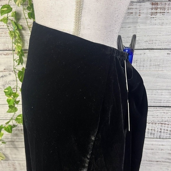 RSVP Talbots Skirt Plus 14W Black Velveteen Knee A Line Ruffle Modest Wedding - Picture 8 of 15